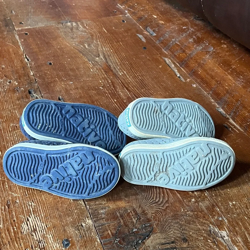 Native Kids Water Shoes - Navy and Light Gray Slip-Ons - Picture 2 of 2